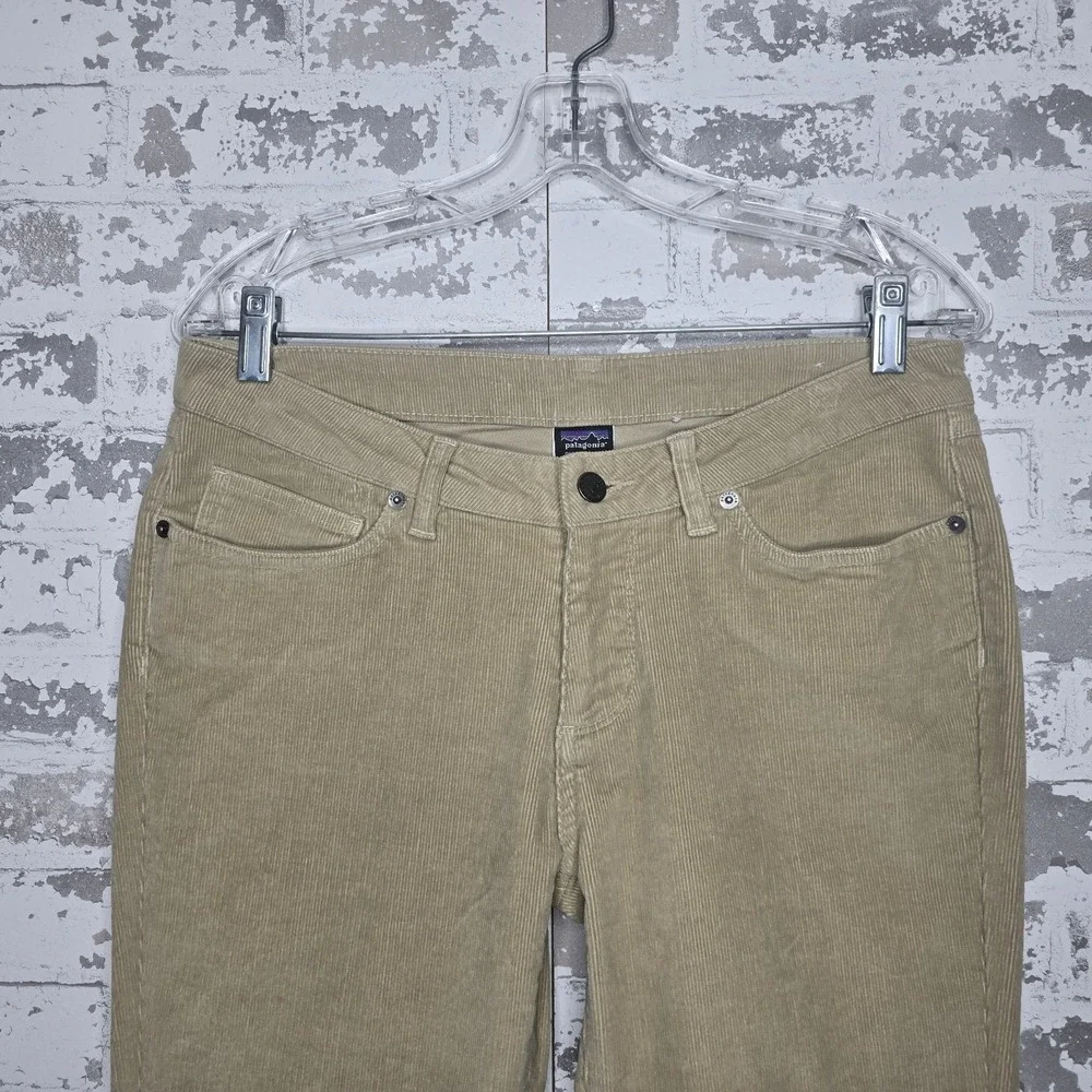 Patagonia Corduroy Pants Womens 29 Khaki Tan Straight Leg Organic Cotton Stretch